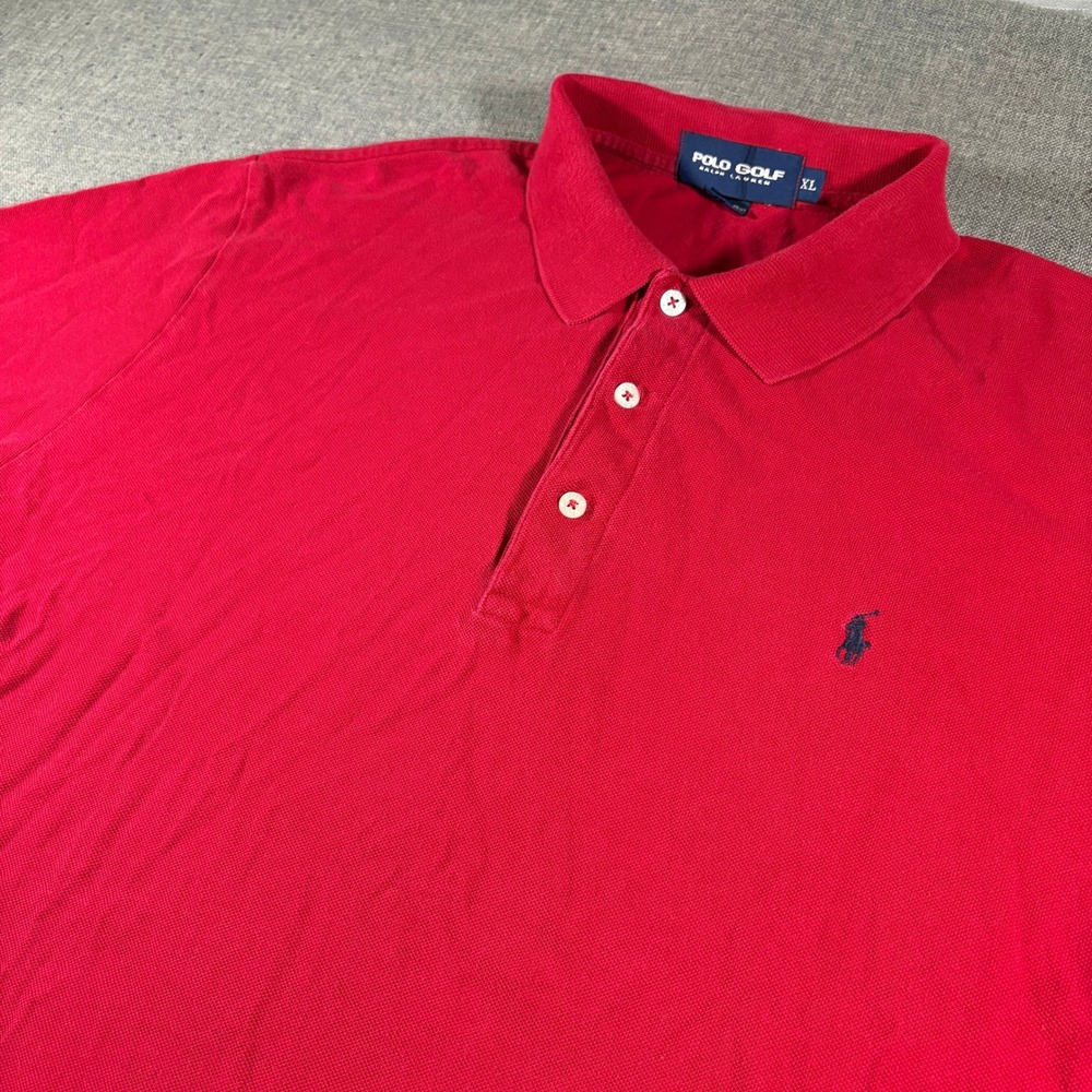 Polo Ralph Lauren Golf Polo Shirt Mens XL Red Short Sleeve Pique Cotton Classic